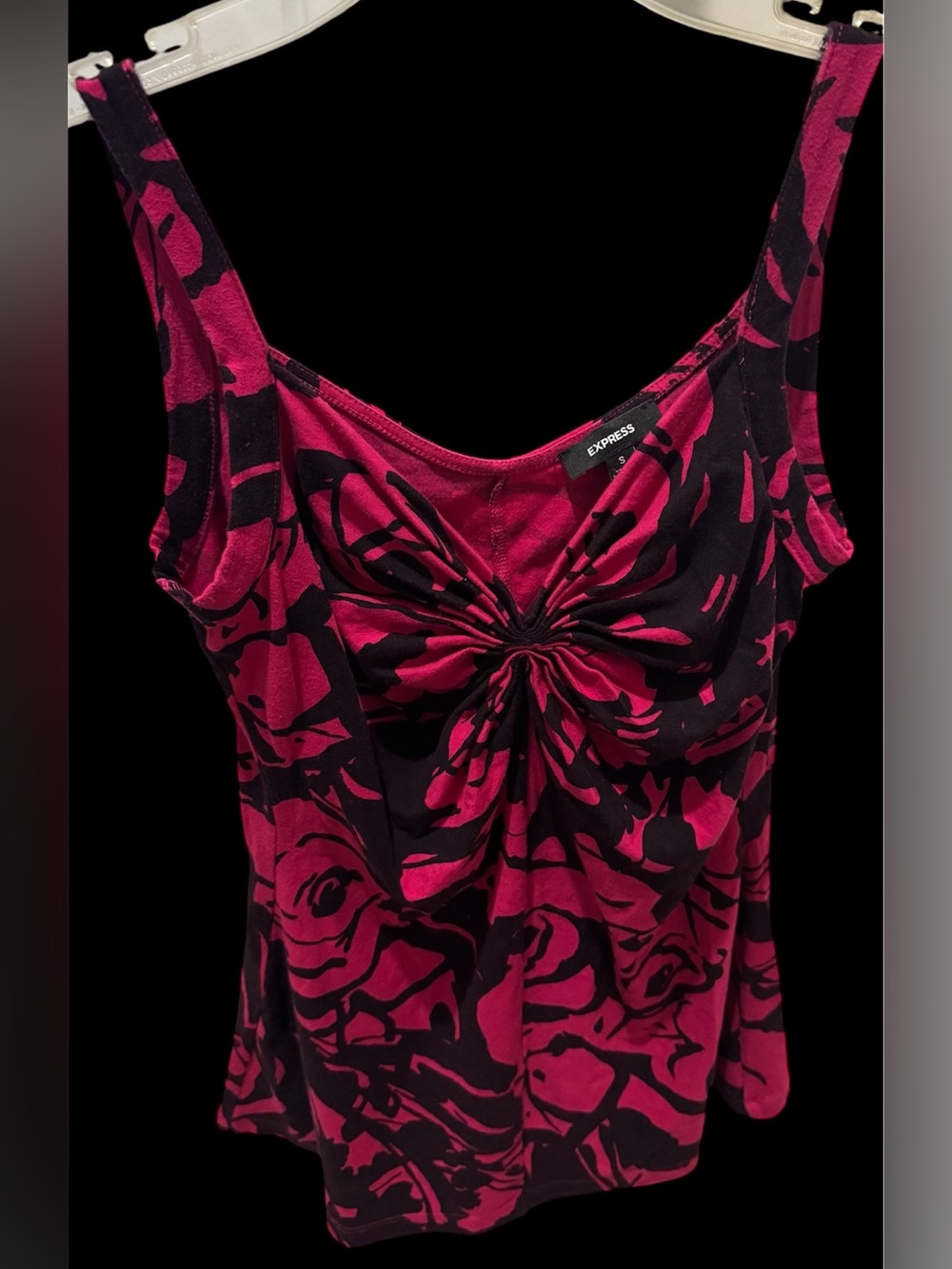 Express Pink & Black Twist-Front Camisole